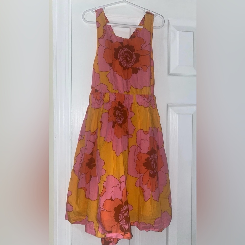 Gap girl criss cross open back floral dress size M(8) - Picture 4 of 10